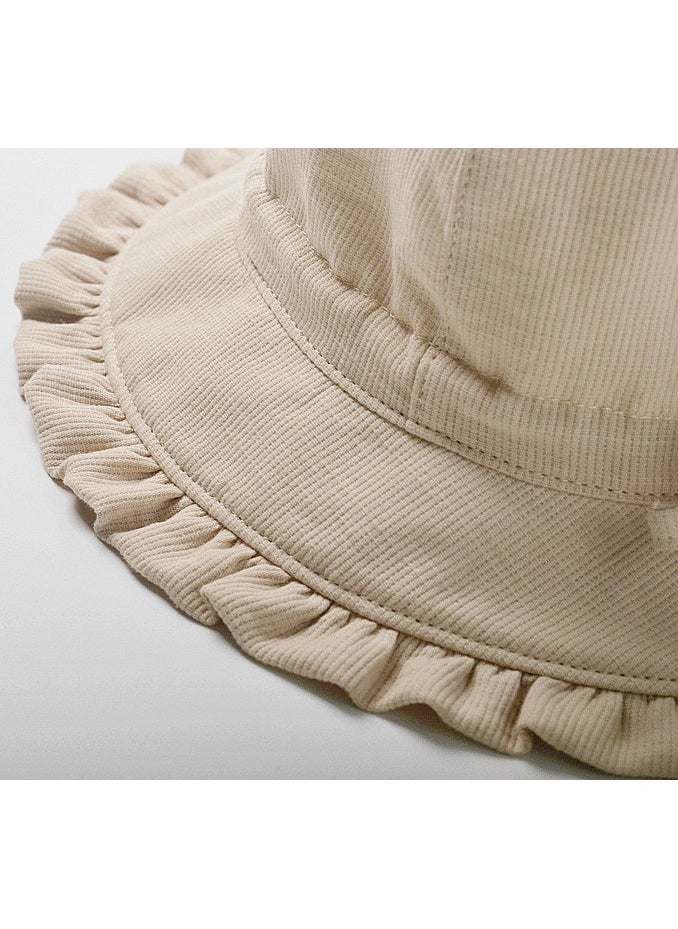The Girl Cap TGC Kids Summer Cotton Bucket Hat No Deformation Sun Protection for All Season Beach Vacation Getaway Headwear (2-6 Years Beige)  - Image 3