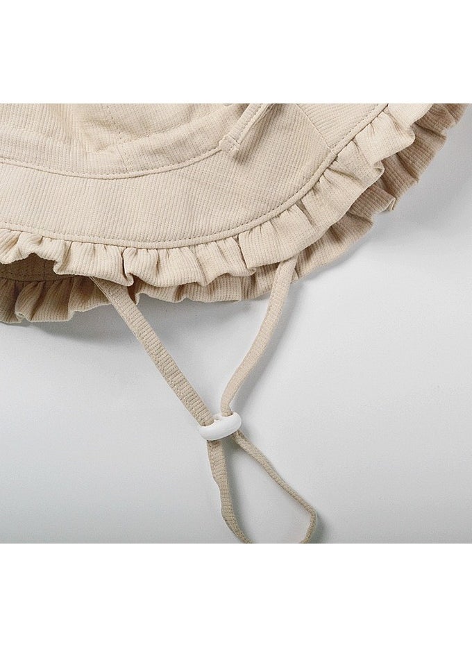 The Girl Cap TGC Kids Summer Cotton Bucket Hat No Deformation Sun Protection for All Season Beach Vacation Getaway Headwear (2-6 Years Beige)  - Image 5
