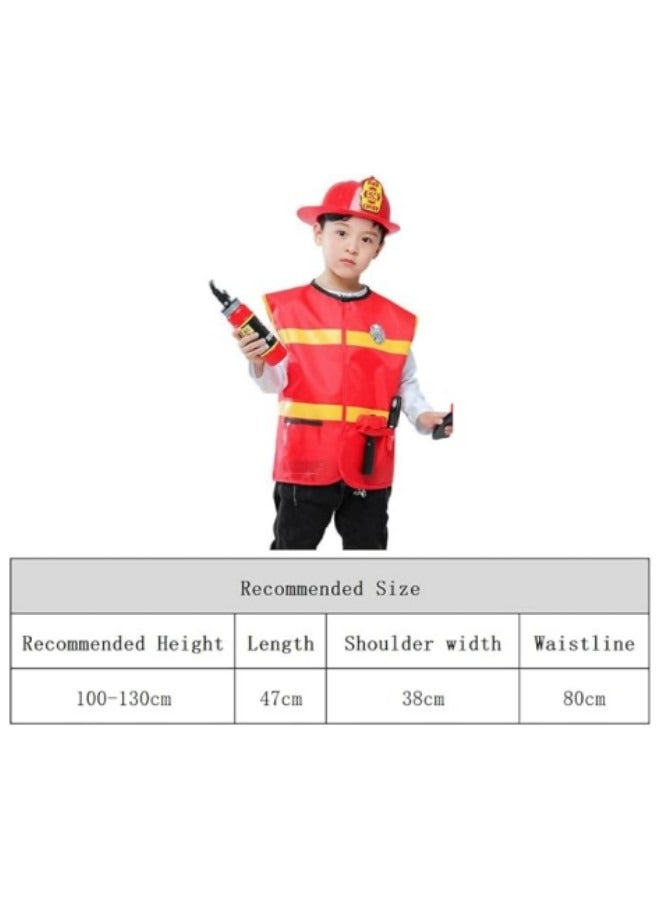 Role Play Set Kids,Toddler Fireman Police Dress up, Fire Pretend Chief Outfit, Firefighter Costume for Kids - Image 2
