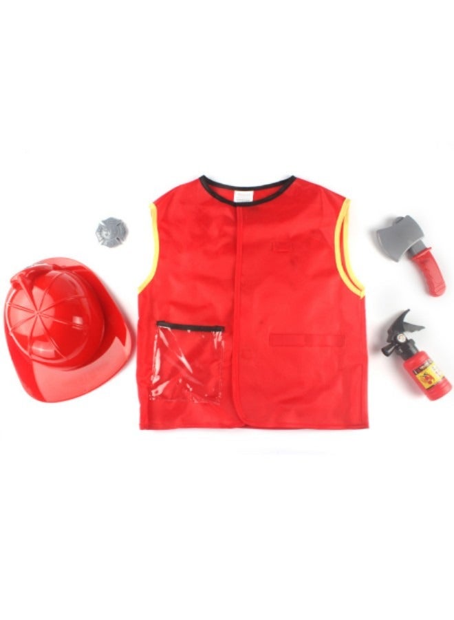 Role Play Set Kids,Toddler Fireman Police Dress up, Fire Pretend Chief Outfit, Firefighter Costume for Kids - Image 4