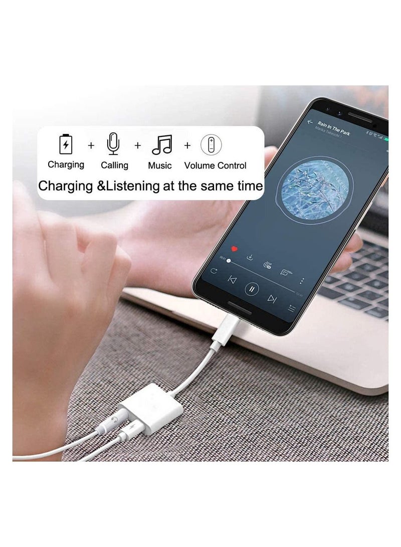 USB C to 3.5mm Headphone and Charger Adapter,2 in 1 USB C to Aux Audio Jack with PD 60W Fast Charging Dongle Fit with Galaxy S22 Ultra/S21 Ultra/S20/S20+ Ultra - Image 2
