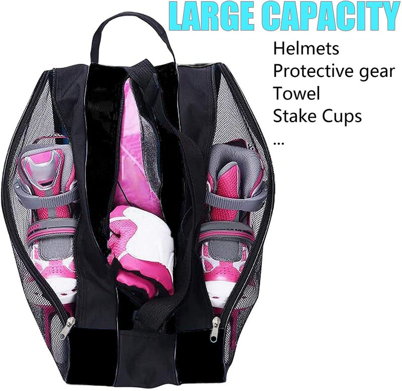 Peyorom Skate Bags - Great For Roller  Ice  Quad  Inline & Figure Skates - Accessories For Kids & Adults (Black) - Image 3