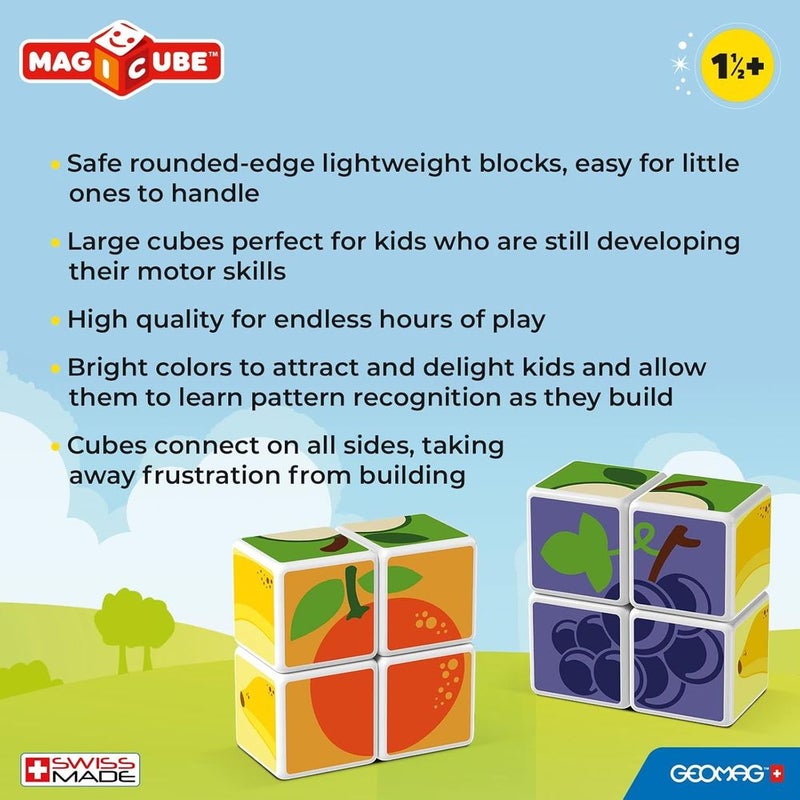 جيوماغ 4 مكعبات مغناطيسية للفاكهه مع 7 بطاقات - 131 - Image 4
