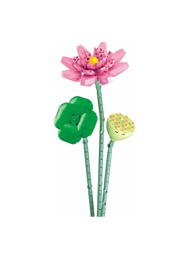 erorex Flower Vase Building Kit A Unique Flower Container With 254 Pcs And Flowers Lotus  - Image 3