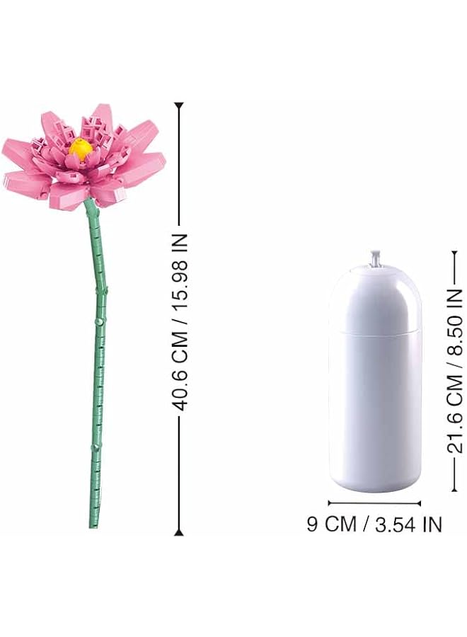 erorex Flower Vase Building Kit A Unique Flower Container With 254 Pcs And Flowers Lotus  - Image 2