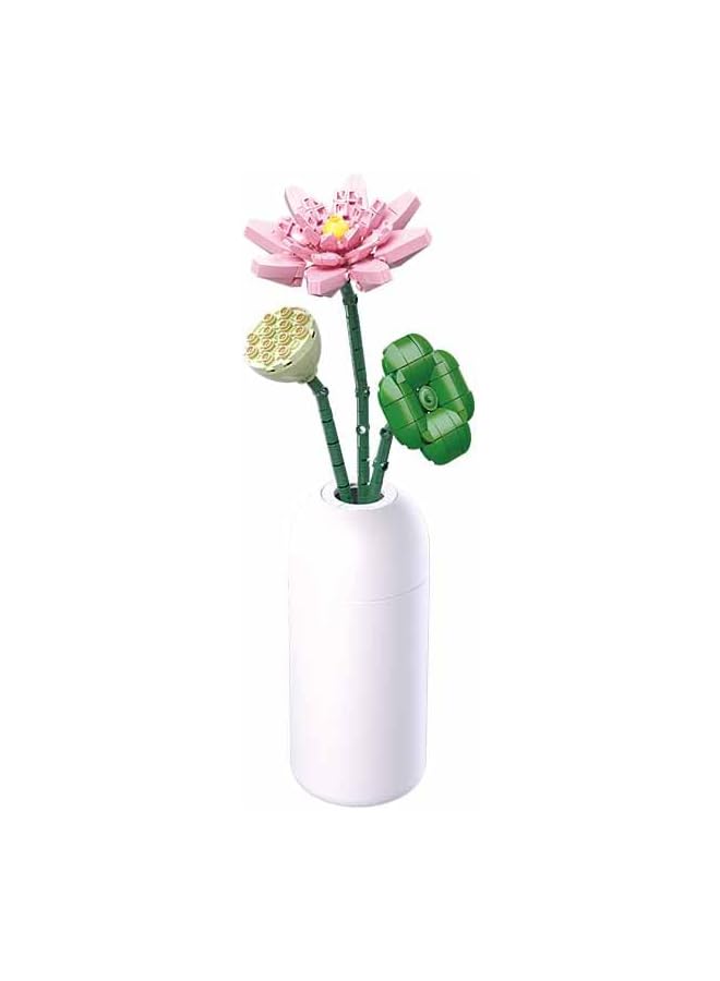 erorex Flower Vase Building Kit A Unique Flower Container With 254 Pcs And Flowers Lotus  - Image 5