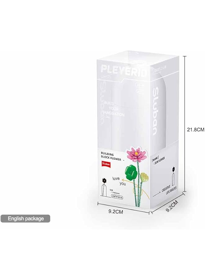 erorex Flower Vase Building Kit A Unique Flower Container With 254 Pcs And Flowers Lotus  - Image 4