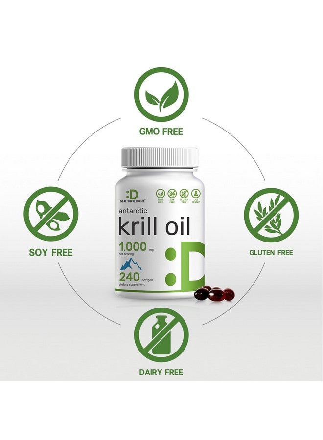 DEAL SUPPLEMENT Eagle Shine Vitamins 2 Pack Antarctic Krill Oil, 1,000mg Per Serving, 480 Softgels - Mercury Free, No Fishy Taste - Rich in Omega-3s, EPA, DHA, Astaxanthin, & Phospholipids - Non-GMO, No Gluten - Image 2