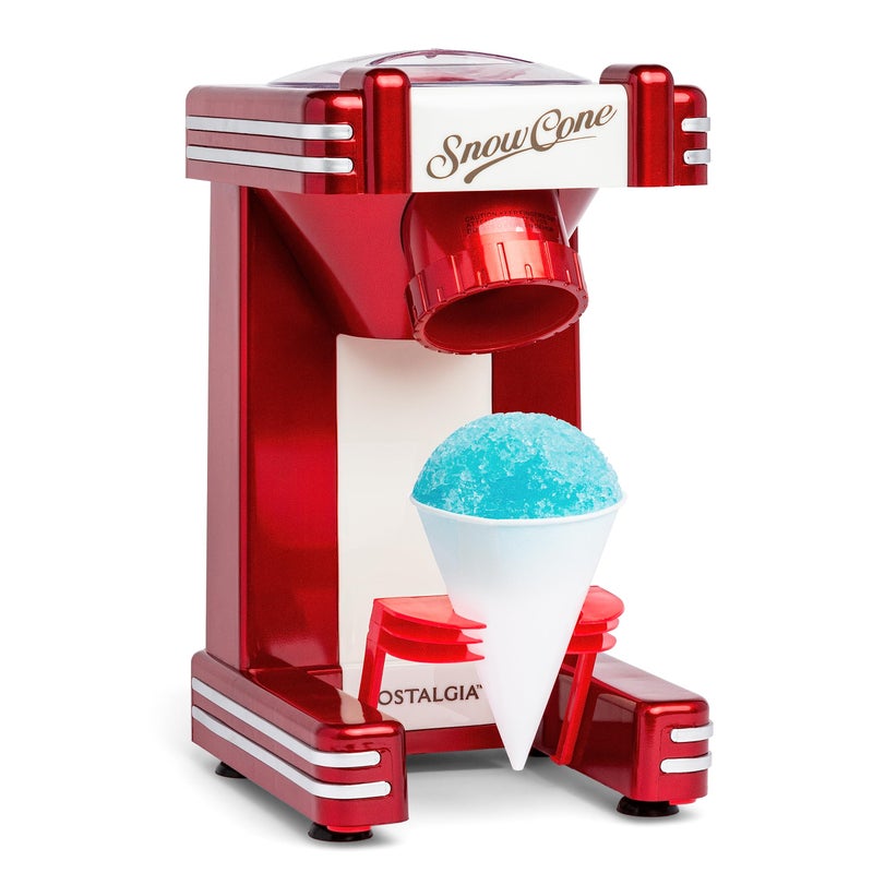 Nostalgia Snow Cone Shaved Ice Machine - Makes 20 Icy Treats - Includes 1 Reusable Plastic Cup - Retro Red - Image 1