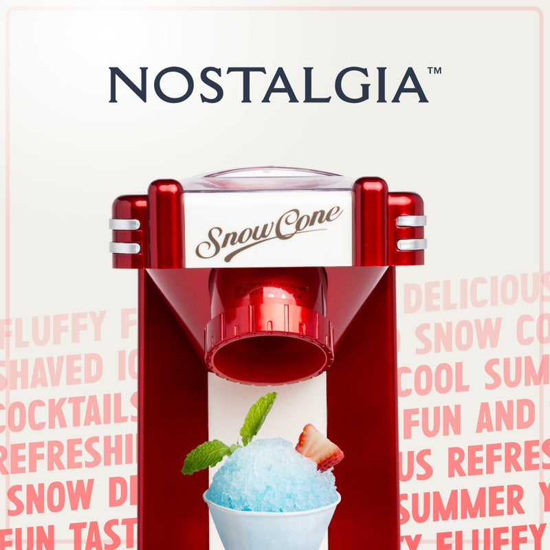 Nostalgia Snow Cone Shaved Ice Machine - Makes 20 Icy Treats - Includes 1 Reusable Plastic Cup - Retro Red - Image 5