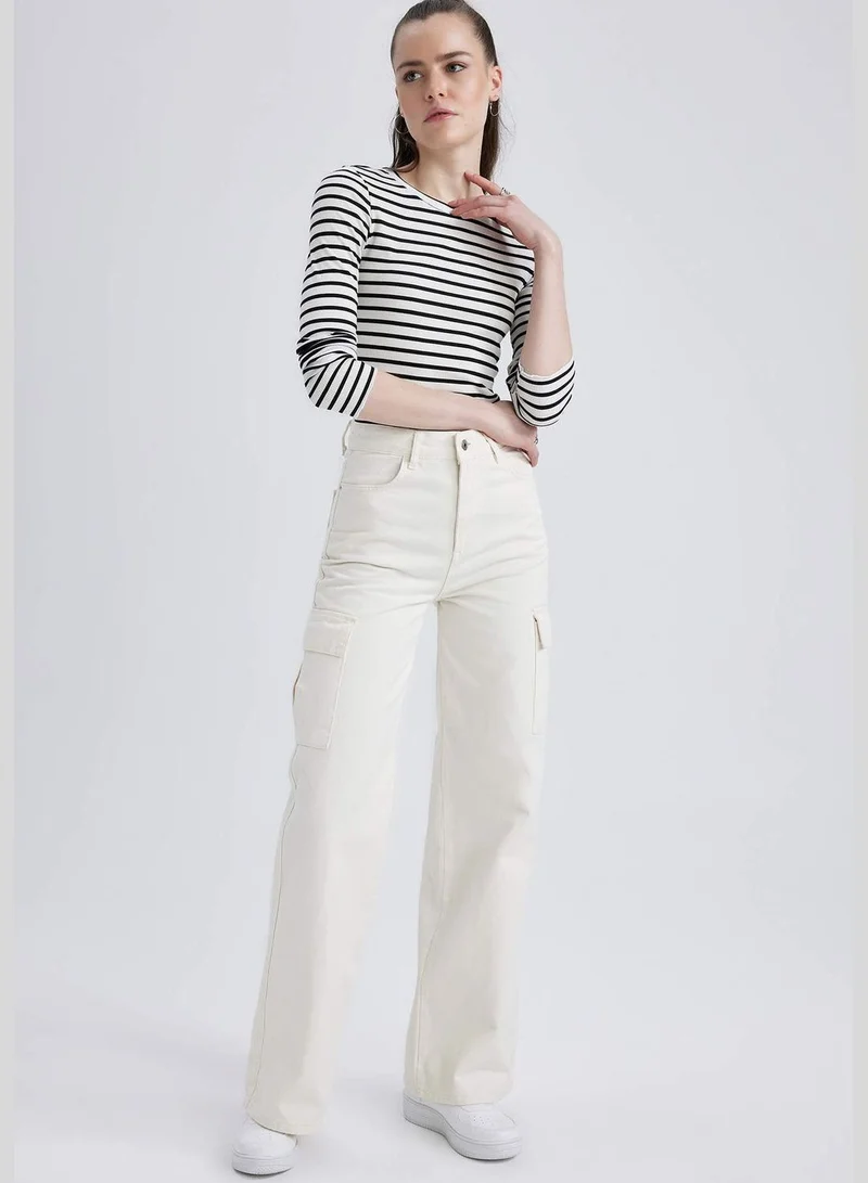 ديفاكتو Woman Crew Neck Knitted Long Sleeve T-Shirt