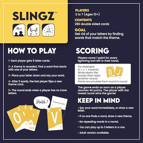 blue orange لعبة Slingz من Blue Orange Games - لعبة بطاقات كلمات سريعة ومضحكة للأعمار من 10 سنوات فما فوق، من 2 إلى 7 لاعبين - Image 5