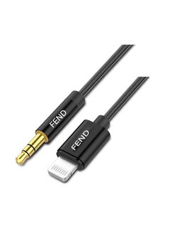 فيند كابل صوت Lightning إلى 3.5 مللي متر Aux Audio Cable Aux Cord لهاتف iPhone iPad إلى مكبر صوت ستيريو منزلي للسيارة مع محول مقبس سماعة رأس 3.5 مللي متر يدعم النسيج كابل قوي أسود  - Image 1