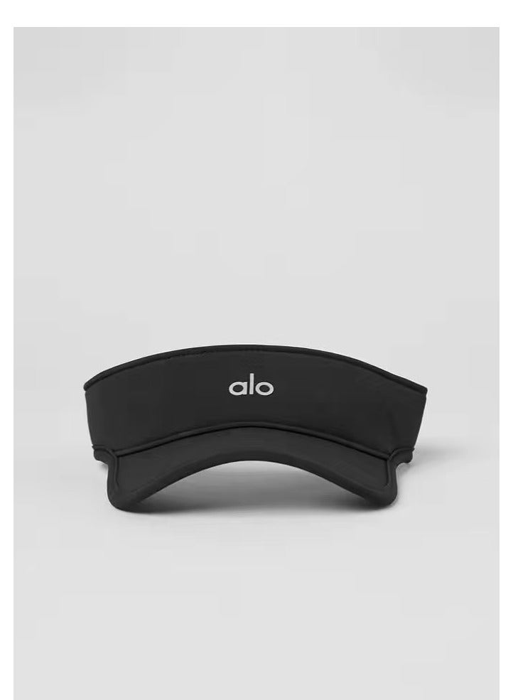 alo ALO open-top hat for sun protection, men's and women's outdoor sports, tennis, comfortable and lightweight, with a mesh sweat-absorbing strap inside-BLACK  - Image 1