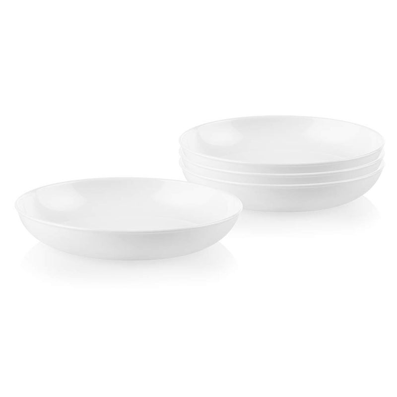 Corelle 4-Pc Versa Bowls for Pasta Salad and More, Service for 4, Durable and Eco-Friendly 30-Oz, Compact Stack Bowl Set, Microwave and Dishwasher Safe, White - Image 1