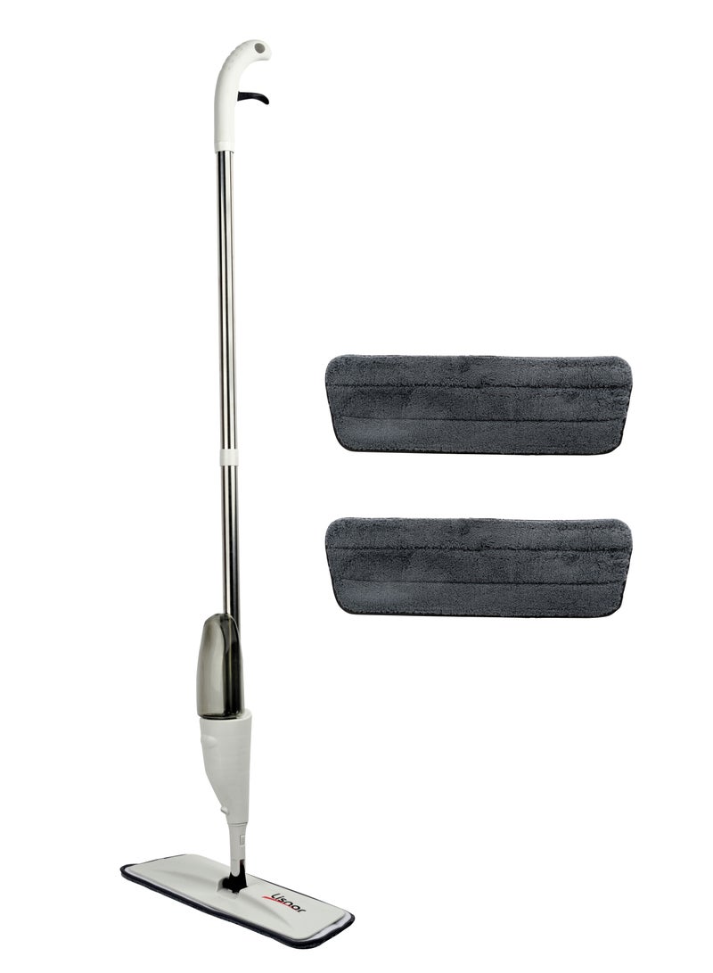 Lisnor Spray Mop. Light Weight and Easy to Carry. Water Sprayer Technology with 2pcs Absorbent Reusable Cleaning Pads. 360 degree rotating head. Refillable 350ml Water Tank. - Image 1