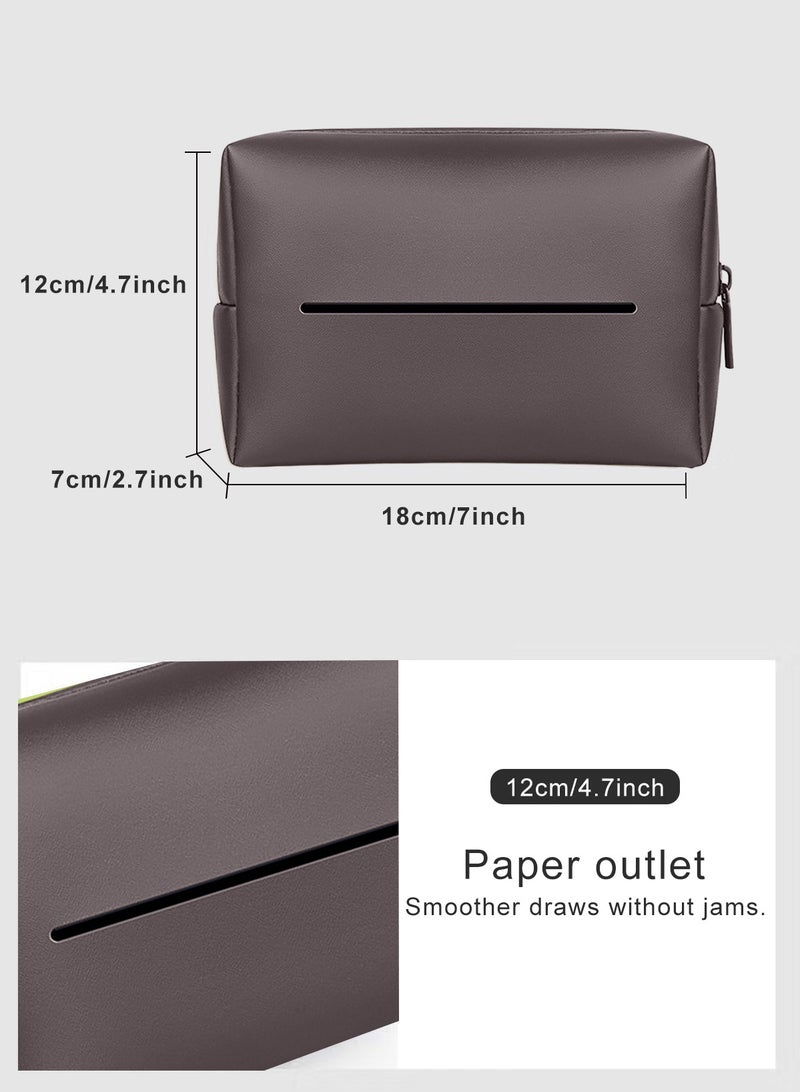 URbazaar Leather Tissue Holder for Car, Car Back Seat Headrest Hanging Tissue Box Holder Case, Multi-use Car Tissue Paper Holder with One Pack Tissue Refill for Car & Truck  - Image 3