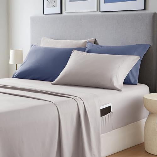 Regency Heights Stylish Three-Tone Printed King Size Comforter Set, Bed in a Bag 9-piece Bedding Set, Ultra-Soft Microfiber Comforter and Sheets Set, Warm and Cozy for All Seasons, Navy Blue & Grey - Image 5