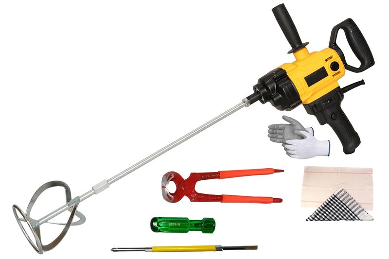Digital Craft Industrial Grade Electric Cement Mixer Putty Duster Feed Flour Paint Variable Speed Mixing MachinePaint Mixer Machine2 In 1 Screw Driver8 Pincer Plier - Image 1