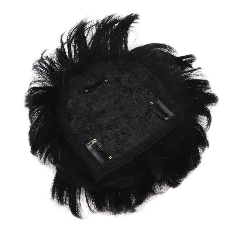 Short Toupee for Men Hair Topper Wig Clip Fashionable Handsome Comfortable Breathable Men Hair Topper Wig for Daily Halloween Cosplay