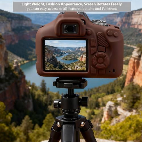 Frevyve Case for Canon EOS Rebel T7 Rebel T6 Camera, Soft Silicone Rubber Protective Camera Case Cover Accessories, Lightweight, Anti-Scratch with Button Marking for EOS Rebel T7 T6 (Brown) - Image 3