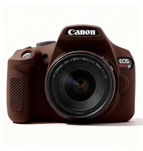 Frevyve Case for Canon EOS Rebel T7 Rebel T6 Camera, Soft Silicone Rubber Protective Camera Case Cover Accessories, Lightweight, Anti-Scratch with Button Marking for EOS Rebel T7 T6 (Brown) - Image 1
