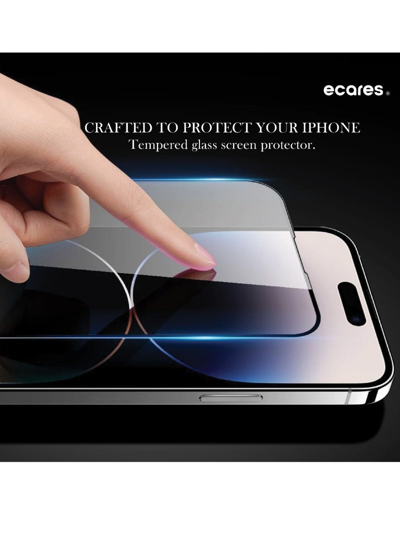 ECARES® iPhone 14 Plus Screen Protector, HD Clear, 9H Tempered Glass, Military Grade Protection, Scratch Resistant, Anti-Fingerprint, Full Coverage, Anti Yellowing, Bubble Free, (Pack-2) - Image 2