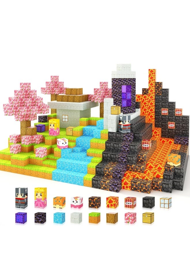 Magnetic Blocks-84 PCS Magnetic Building Blocks Magnetic Cubes Stacking, Build Magnetic Blocks Set, STEM Sensory Toys for Kids Boys Girls Ages 3 4 5 6 7 8 9 10, Perfect Gifts for Kids - Image 1