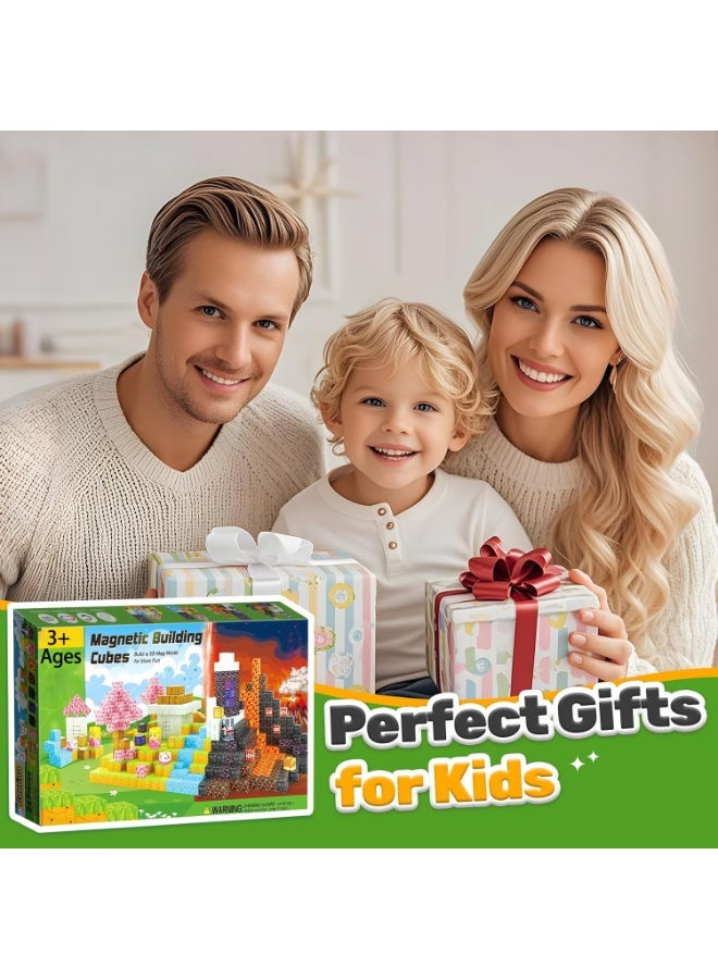 Magnetic Blocks-84 PCS Magnetic Building Blocks Magnetic Cubes Stacking, Build Magnetic Blocks Set, STEM Sensory Toys for Kids Boys Girls Ages 3 4 5 6 7 8 9 10, Perfect Gifts for Kids - Image 5