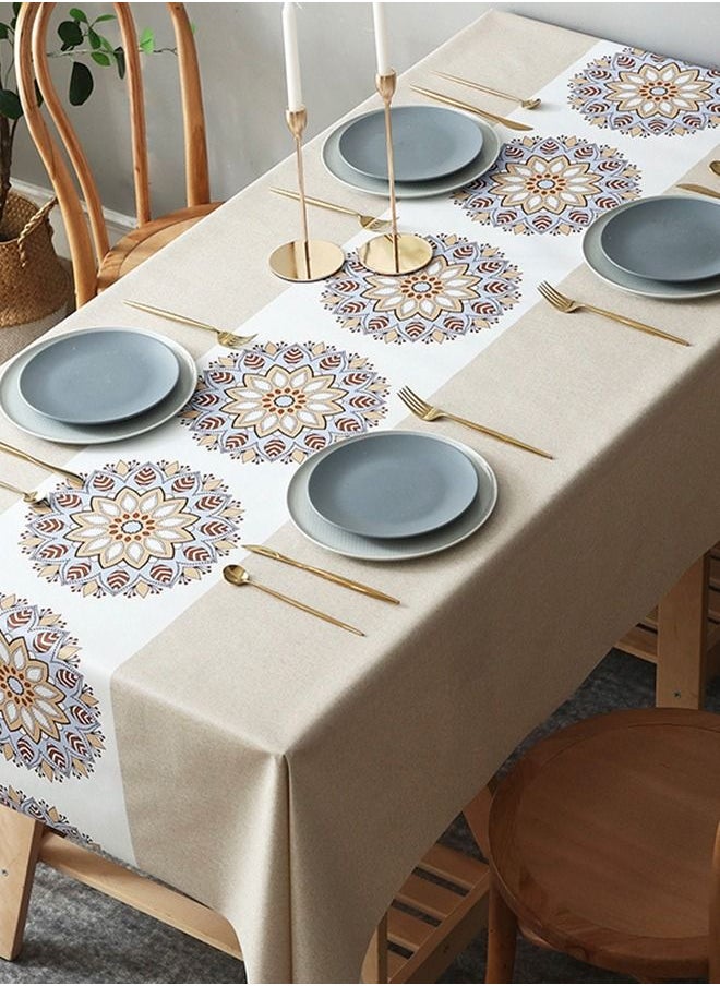 HomarKet Rectangle Tablecloth 140x180cm/55x71inWrinkle Free PVC Table Cloths Cover Rectangular Seats 4 People,Vinyl Dinning Table Cloth for Dining Table Kitchen Birthday Party Picnic Indoor Outdoor  - Image 3