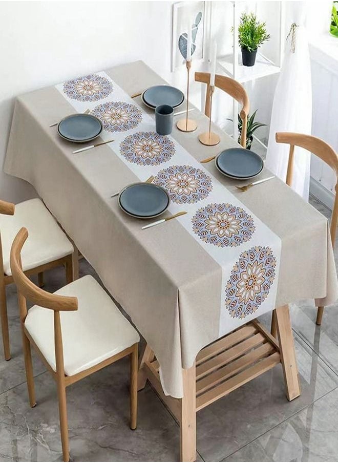 HomarKet Rectangle Tablecloth 140x180cm/55x71inWrinkle Free PVC Table Cloths Cover Rectangular Seats 4 People,Vinyl Dinning Table Cloth for Dining Table Kitchen Birthday Party Picnic Indoor Outdoor  - Image 1