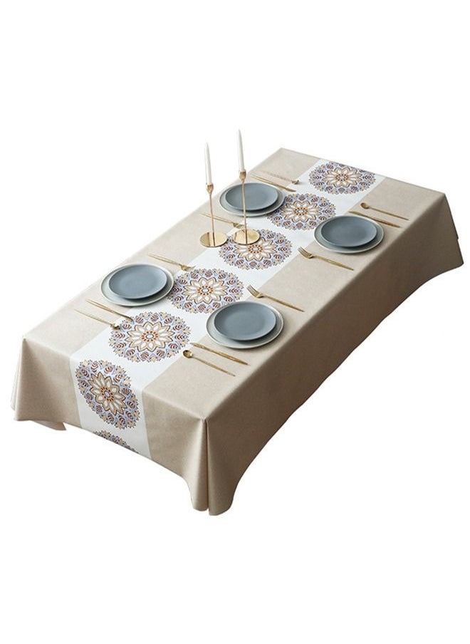 HomarKet Rectangle Tablecloth 140x180cm/55x71inWrinkle Free PVC Table Cloths Cover Rectangular Seats 4 People,Vinyl Dinning Table Cloth for Dining Table Kitchen Birthday Party Picnic Indoor Outdoor  - Image 2
