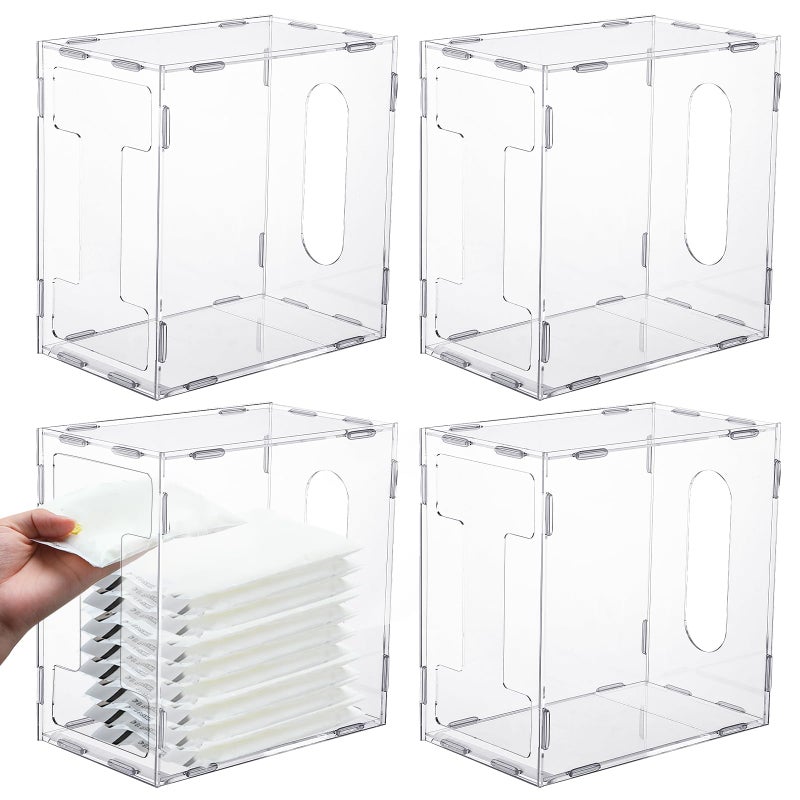 Domensi Domensi 4 Pcs Breast Milk Storage Tower Freezer Storage Organizer for Milk Freezer Bags Breastmilk Container Reusable Breastfeeding Accessories Fridge 83 x 83 x 5 InchClear