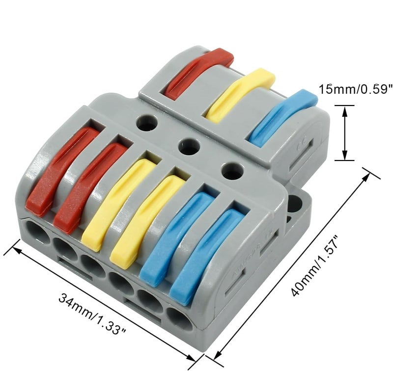 XELYTON Wire Clip Connector, Universal Connection Terminals, Circuit Inline Splices Electric Connectors, Quick Connect & Freely Assemble Electrical Splicing Kit for Compact (3 In 6 Out, 3) - Image 4