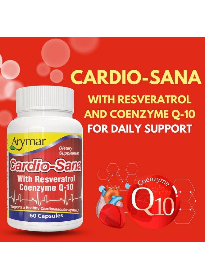 Arymar Cardio-Sana Supplement, Co-Enzyme Q-10 100 mg, Resveratrol 300 mg, 60 Capsules - Image 4