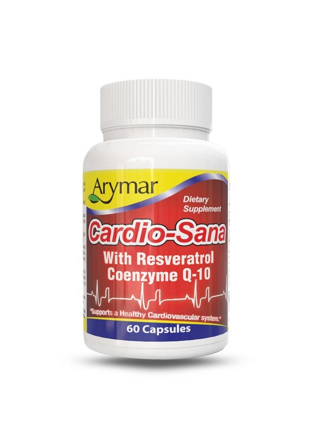 Arymar Cardio-Sana Supplement, Co-Enzyme Q-10 100 mg, Resveratrol 300 mg, 60 Capsules - Image 1