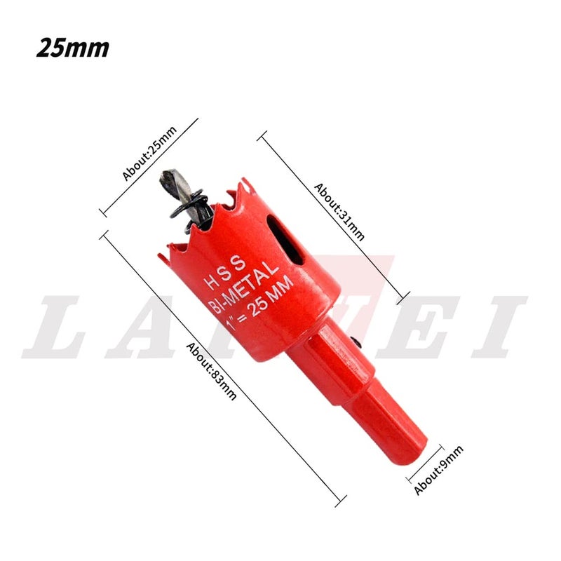 Laiwei Hole Saw Drill Bit HSS Hole Cutter with Arbor for Wood,PVC Board and Plasterboard(1"(25mm Hole Saw)) - Image 2