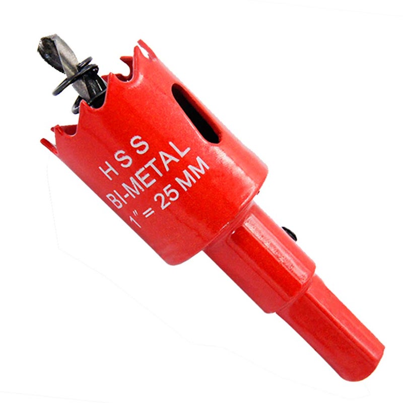Laiwei Hole Saw Drill Bit HSS Hole Cutter with Arbor for Wood,PVC Board and Plasterboard(1"(25mm Hole Saw)) - Image 1