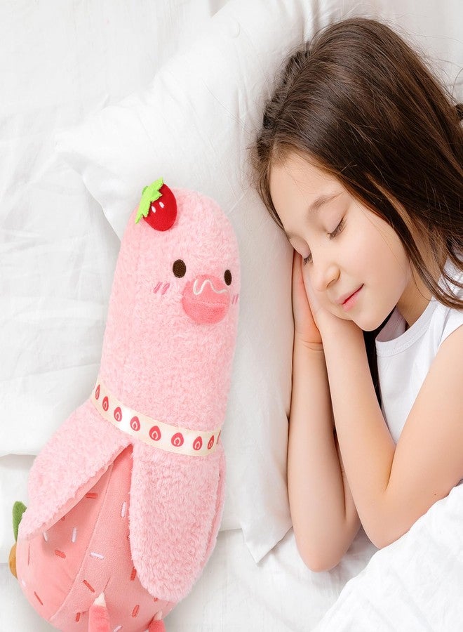 PEACH CAT Strawberry Cake Banana Duck Plush Pillow with Cream Candy Body Stuffed Animals Cute Dessert Plushies Toy Gifts for Kids Pink 12" - Image 5