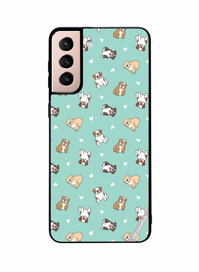 VR CREATIVE Protective Case Cover For Samsung Galaxy S21 5G Cartoon Bulldog Dog Design Multicolour - Image 1
