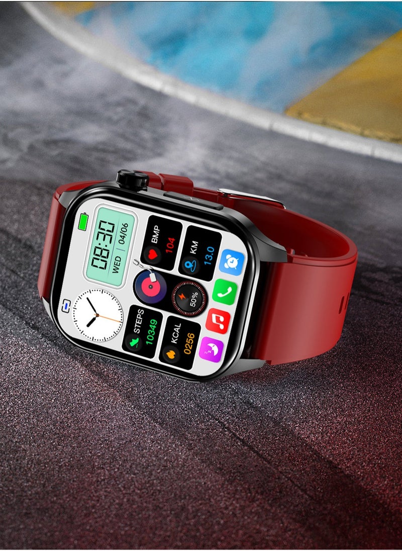 AROAQ - Et580 Smart Watch, Durable Elegant Bluetooth Calling Smart Watch, Amoled Display Fitness Tracker Watch With Blood Pressure Blood Sugar Monitoring, (Red Glue) - Image 1