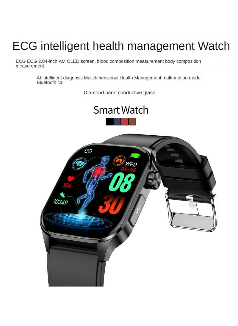 AROAQ - Et580 Smart Watch, Durable Elegant Bluetooth Calling Smart Watch, Amoled Display Fitness Tracker Watch With Blood Pressure Blood Sugar Monitoring, (Red Glue) - Image 1