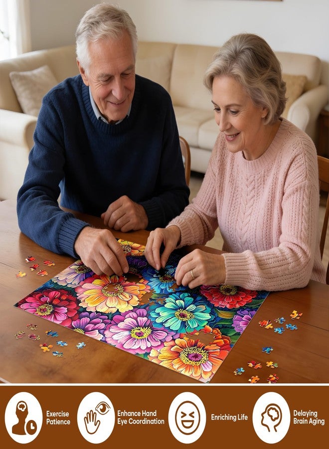 Biarek 500 Piece Puzzle for Adults Puzzle Flowers, Recycled Cardboar Jigsaw Puzzles 500 Pieces for Elderly, Family Activity Game Great Gift for Mom Dad Friend Difficult Puzzles Size 20.5 x 15 inches - Image 5