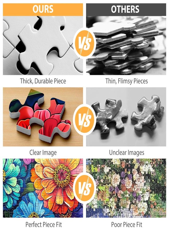 Biarek 500 Piece Puzzle for Adults Puzzle Flowers, Recycled Cardboar Jigsaw Puzzles 500 Pieces for Elderly, Family Activity Game Great Gift for Mom Dad Friend Difficult Puzzles Size 20.5 x 15 inches - Image 3