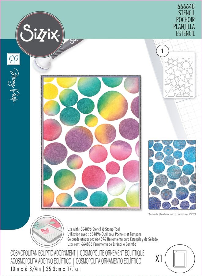 Sizzix A5 Stencil - Cosmopolitan, Ecliptic Adornment by Stacey Park - Image 3