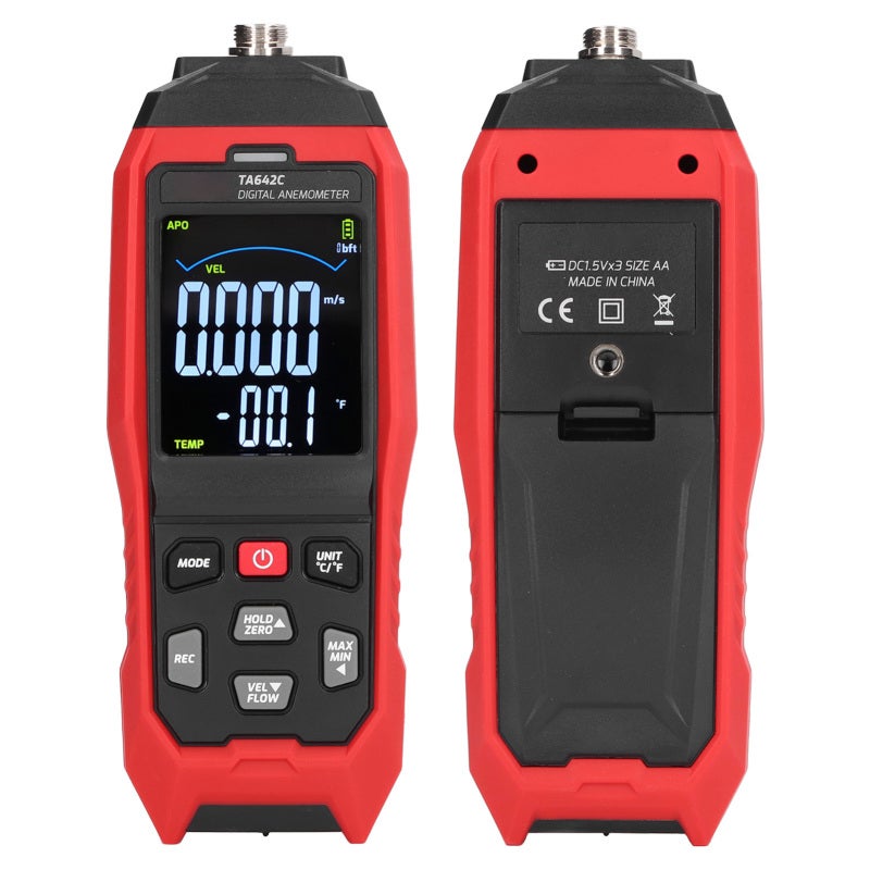 Digital Anemometer: High-Accuracy 8-Blade Wind Speed Meter - Compact Portable Weather Tool with Customizable Alarm for Outdoor Use - Image 3