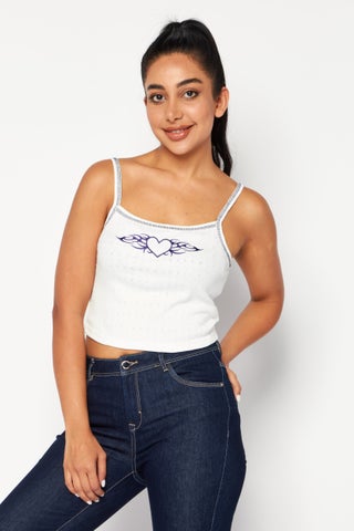 Women Round Neck Sleeveless Embroidered Tank Top, White - pzsku/ZAC086D529EF20FCC0A40Z/45/1746452176/217dc6a5-083b-421a-81ae-b3f7d63fe49b