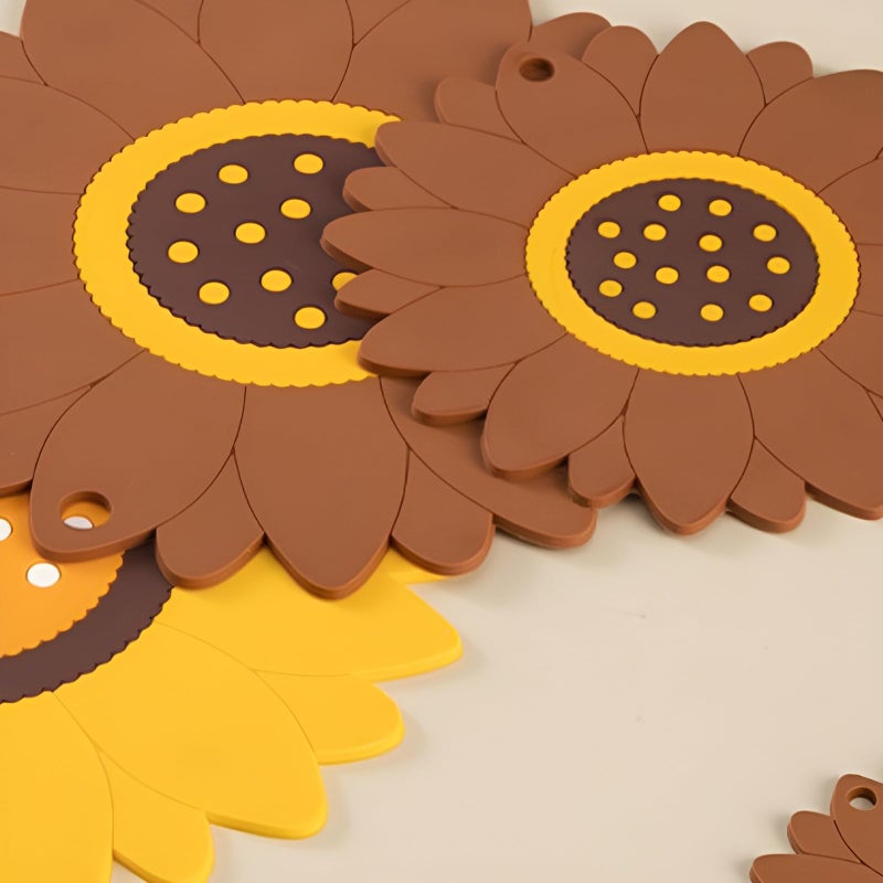 P Plus Fire Cooking Potholder Silicone Trivets for Hot Pots and Pans Heat Resistant Hot Pads for Kitchen Counter Multi-Purpose & Versatile Trivet Mat (Medium, Brown, Set of 6) - Image 4