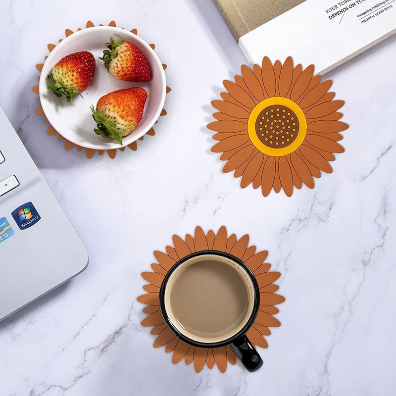 P Plus Fire Cooking Potholder Silicone Trivets for Hot Pots and Pans Heat Resistant Hot Pads for Kitchen Counter Multi-Purpose & Versatile Trivet Mat (Medium, Brown, Set of 6) - Image 3