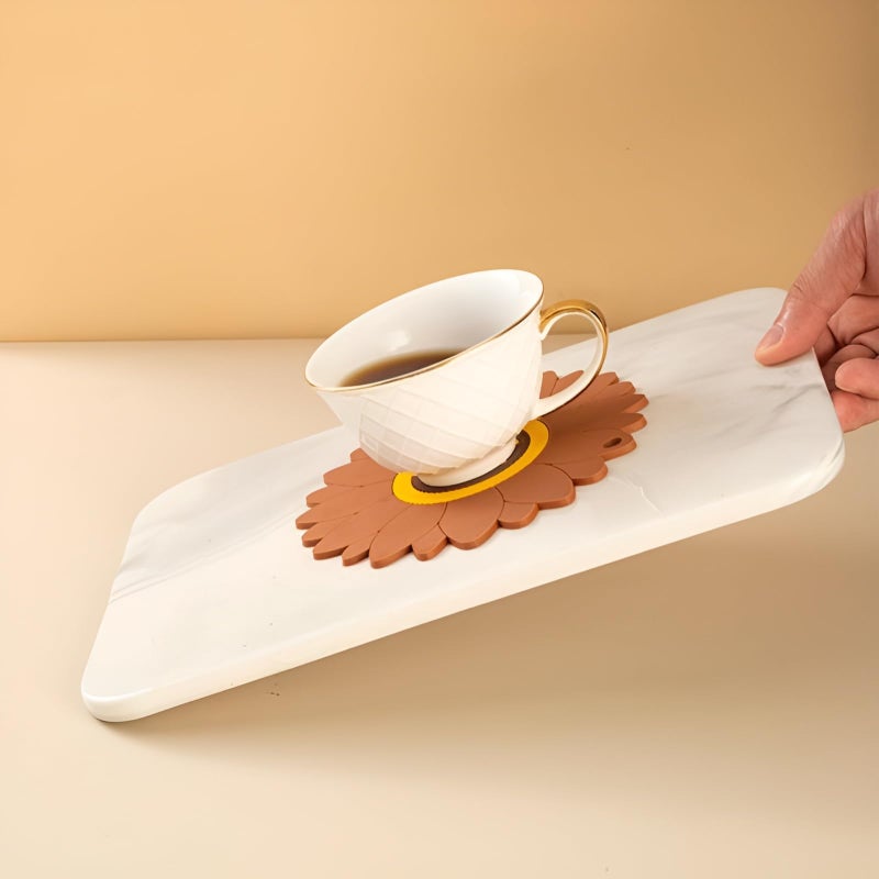 P Plus Fire Cooking Potholder Silicone Trivets for Hot Pots and Pans Heat Resistant Hot Pads for Kitchen Counter Multi-Purpose & Versatile Trivet Mat (Medium, Brown, Set of 6) - Image 5